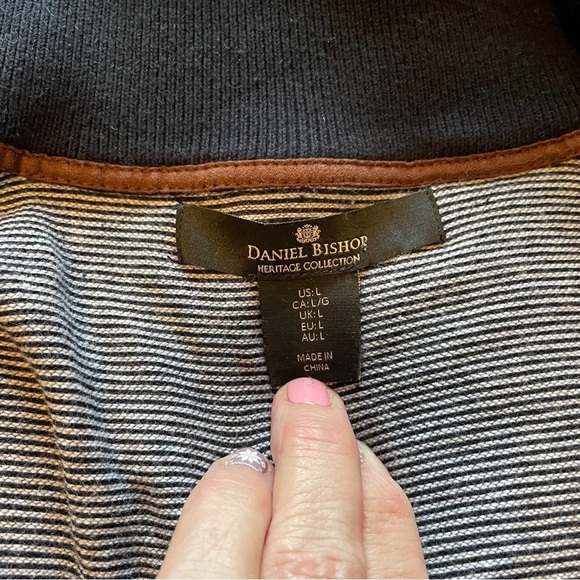 Daniel Bishop Collection Navy Trim-Zipup Cardigan sweater-100% Cotton-Size Large - Picture 15 of 15